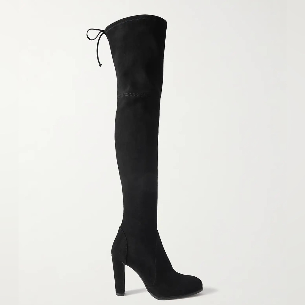 Stuart Weitzman black suede Highland over the knee boots